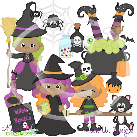 Halloween Witches Dark Skin SVG Cutting Files +Clipart - Click Image to Close